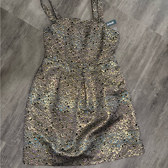 Modcloth Multicolor Scallop Mini Dress New with Tags Size 12 - Picture 2 of 13